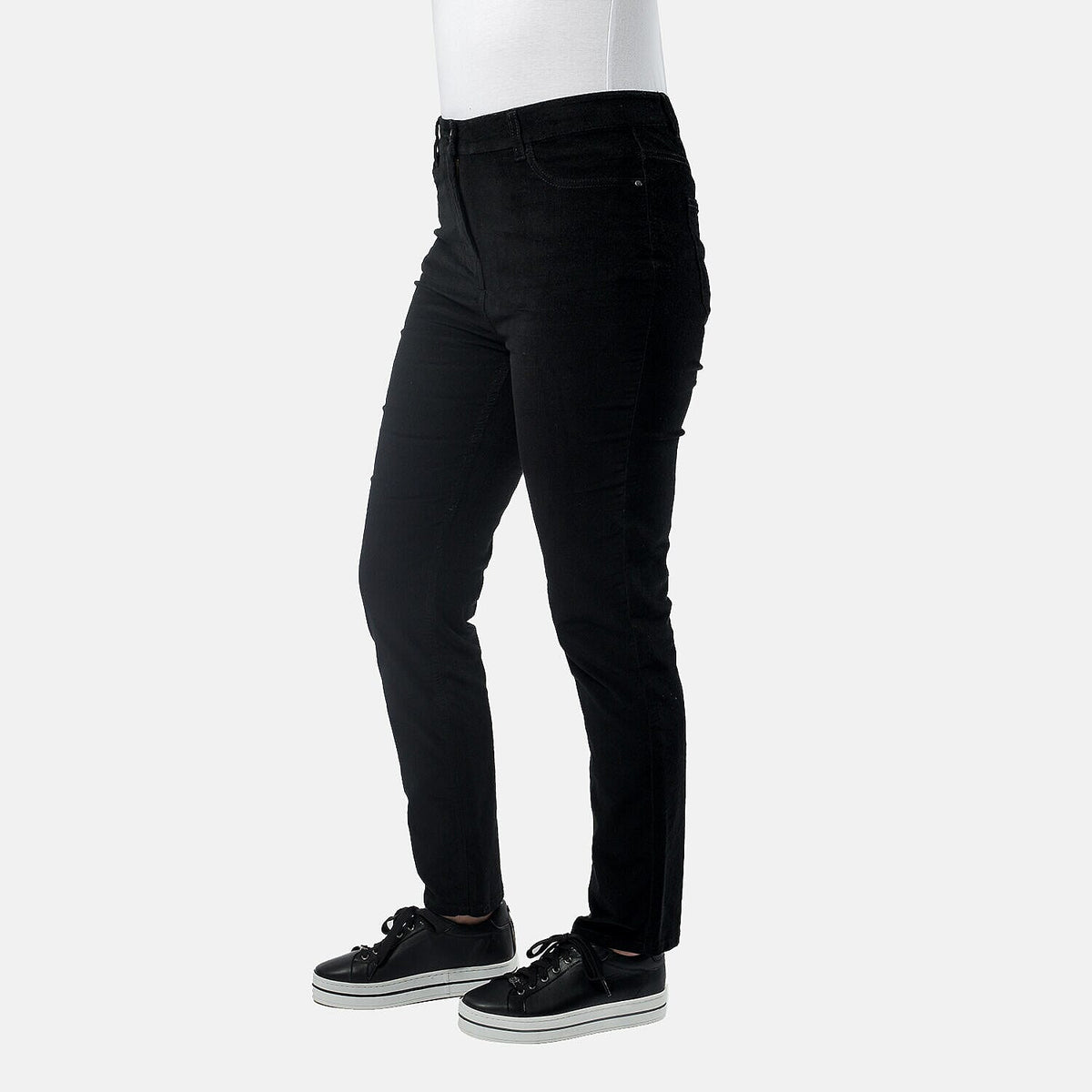 TAMSY Cotton Straight Leg Cord Trouser  - Black 8858386 2