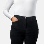 Tamsy Cotton Straight Leg Cord Trouser (Size 22 R) - Black