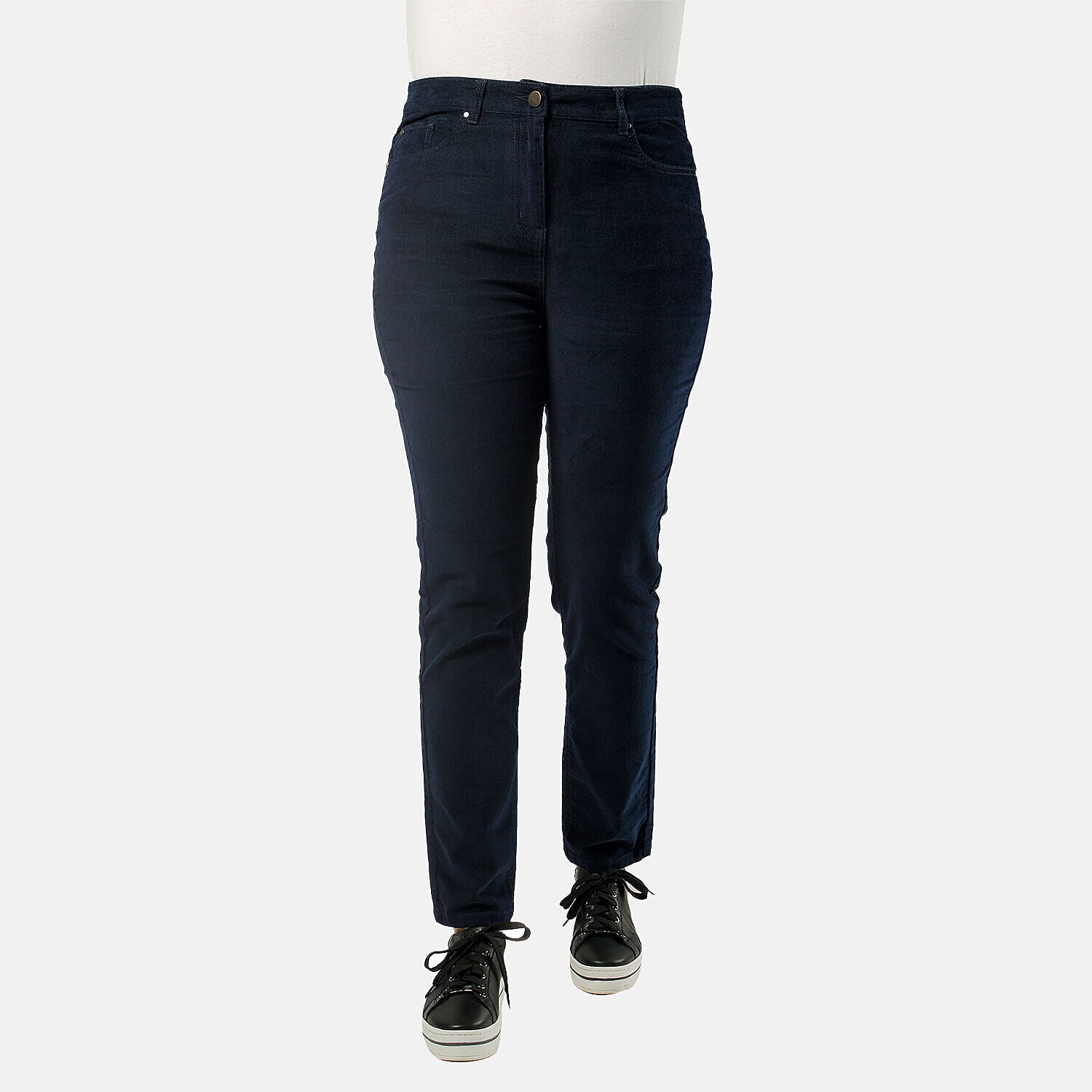 TAMSY Cotton Straight Leg Cord Trouser  - Navy 8858355 1