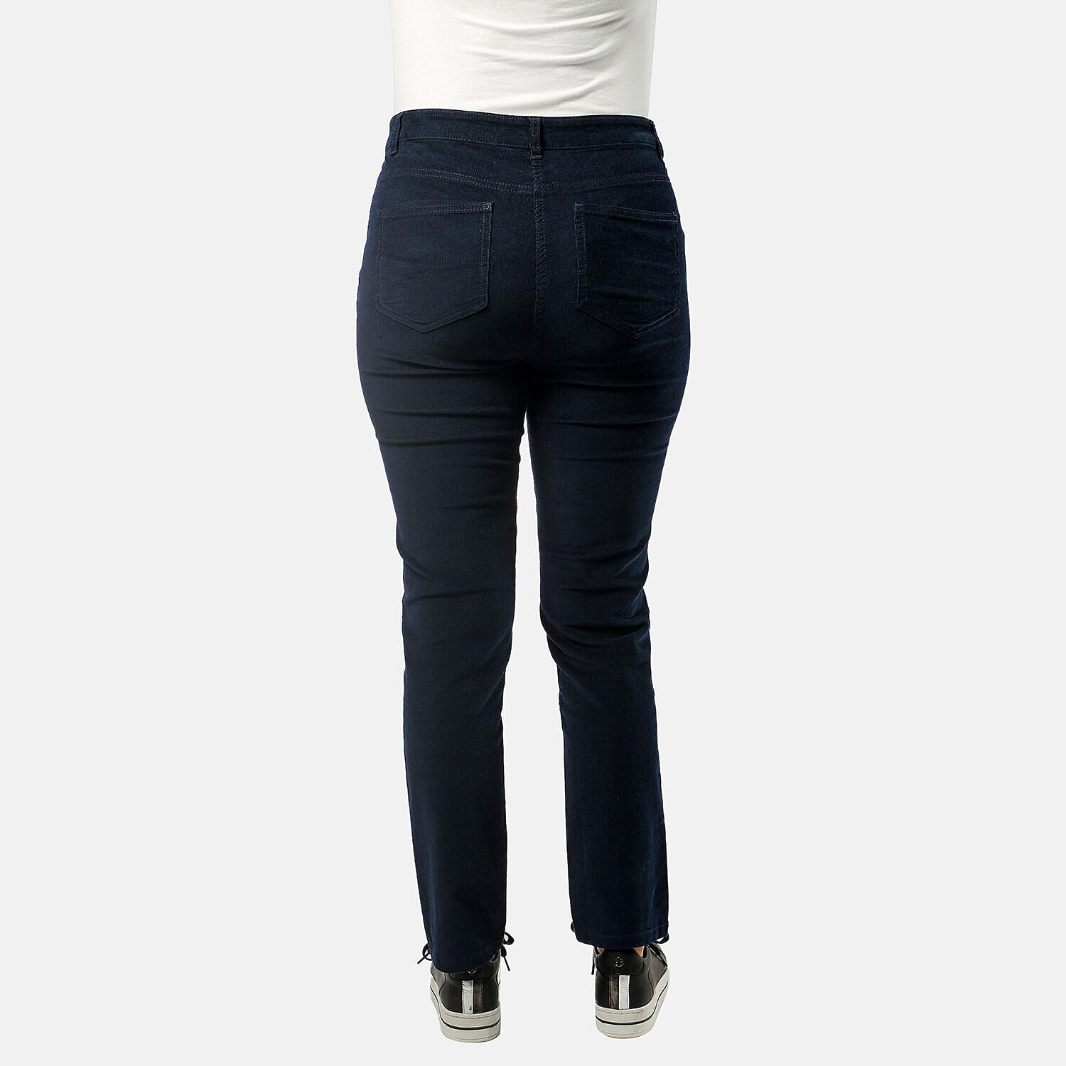 TAMSY Cotton Straight Leg Cord Trouser  - Navy 8858355 3