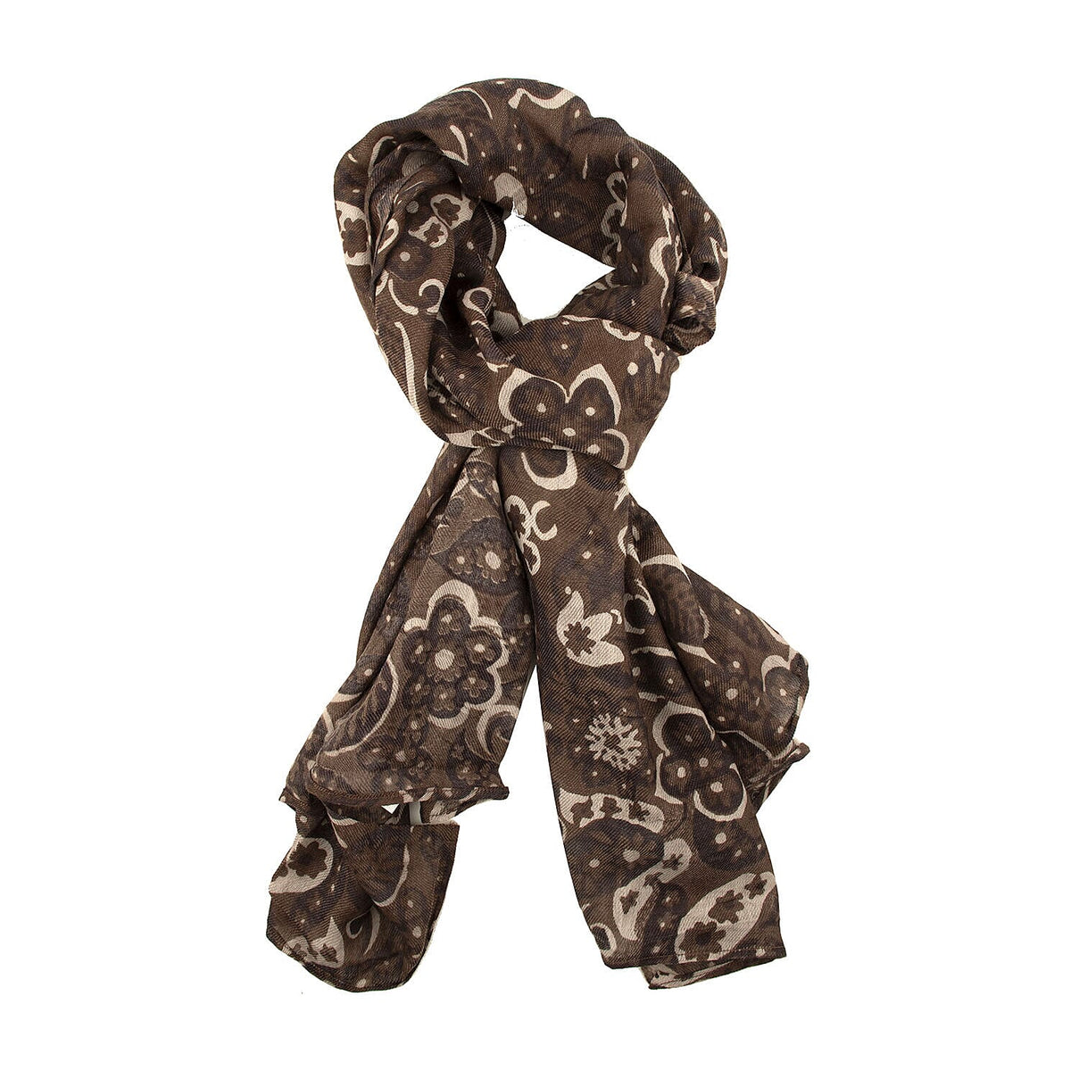TAMSY Cotton Printed Scarf  - Dark Brown 7315448 0