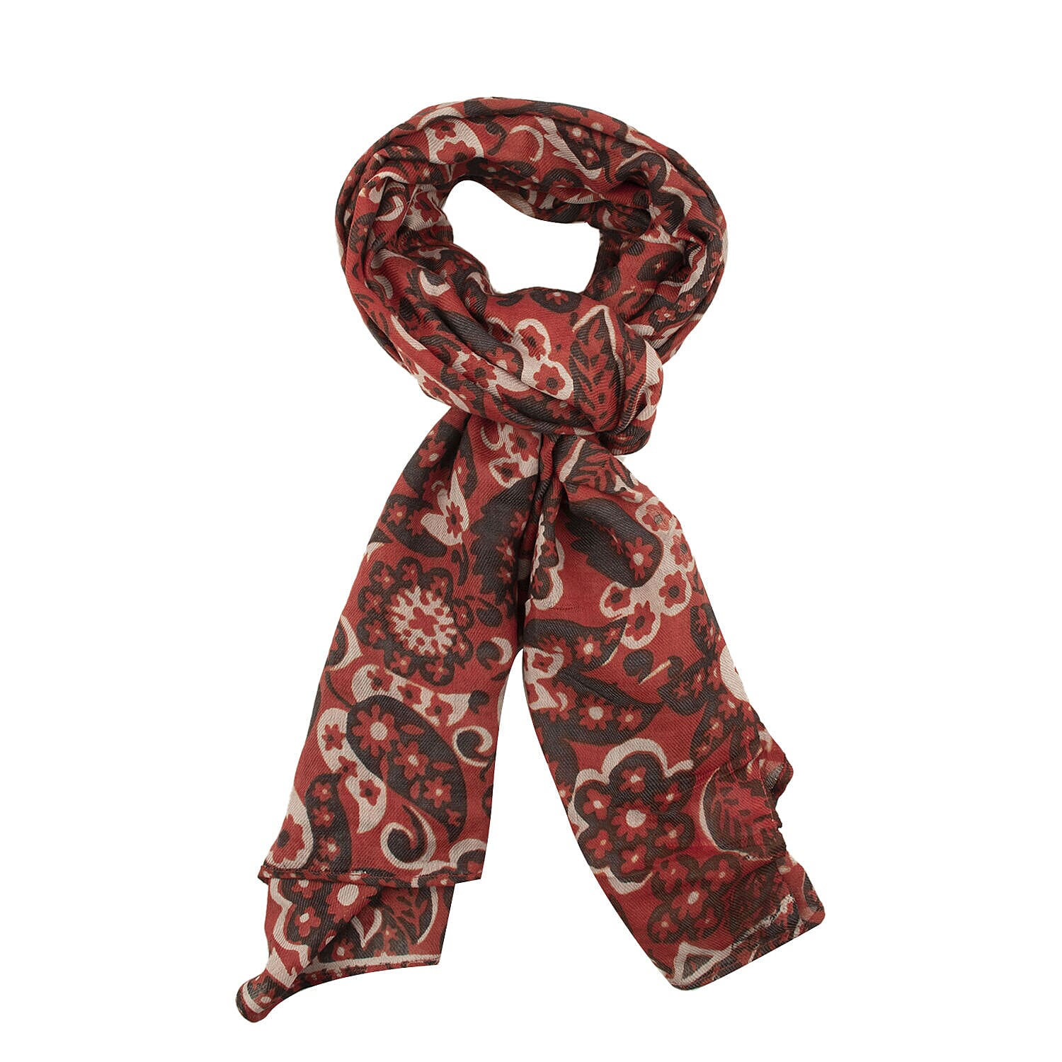 TAMSY Cotton Printed Scarf  - Red 7303677 0