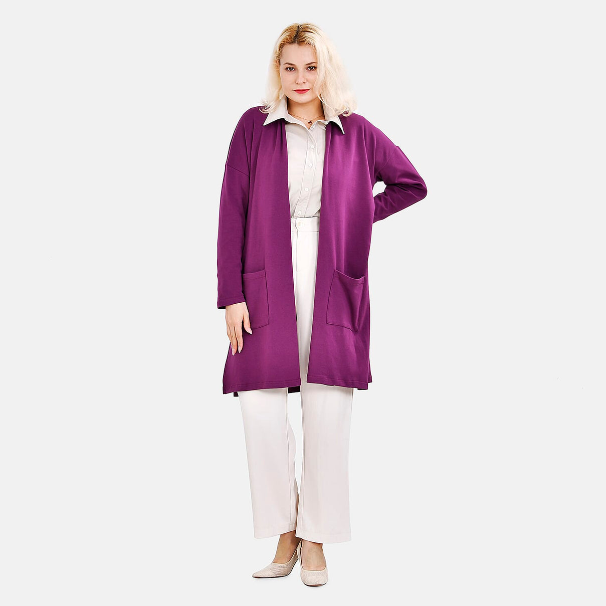 Tamsy Cotton Blend Solid Cardigan 7724283 0