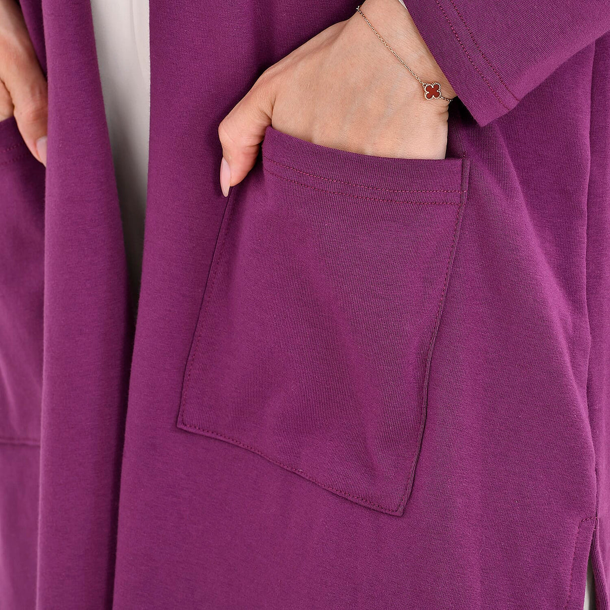 Tamsy Cotton Blend Solid Cardigan 7724283 5