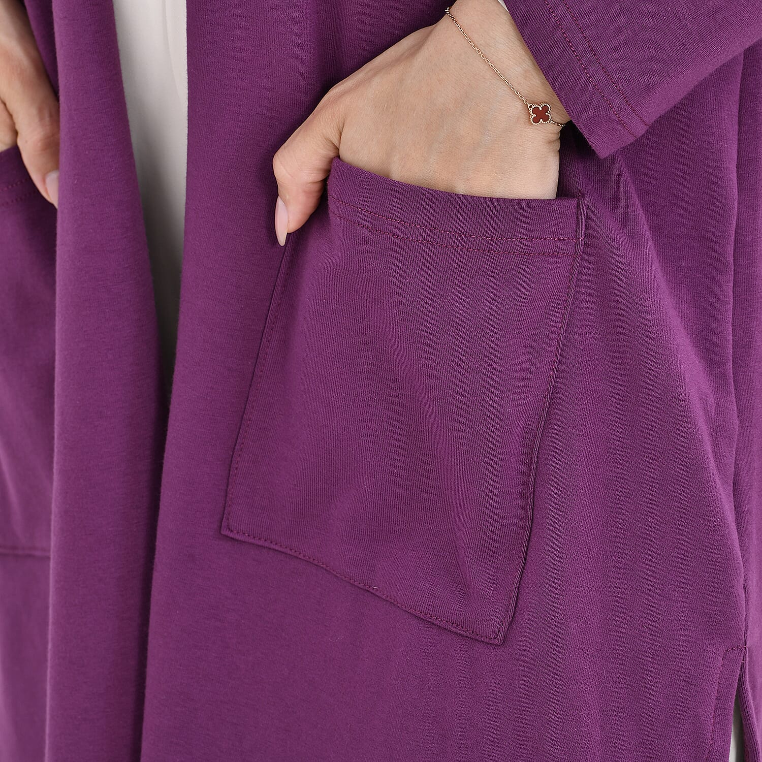 Tamsy Cotton Blend Solid Cardigan 7724283 5