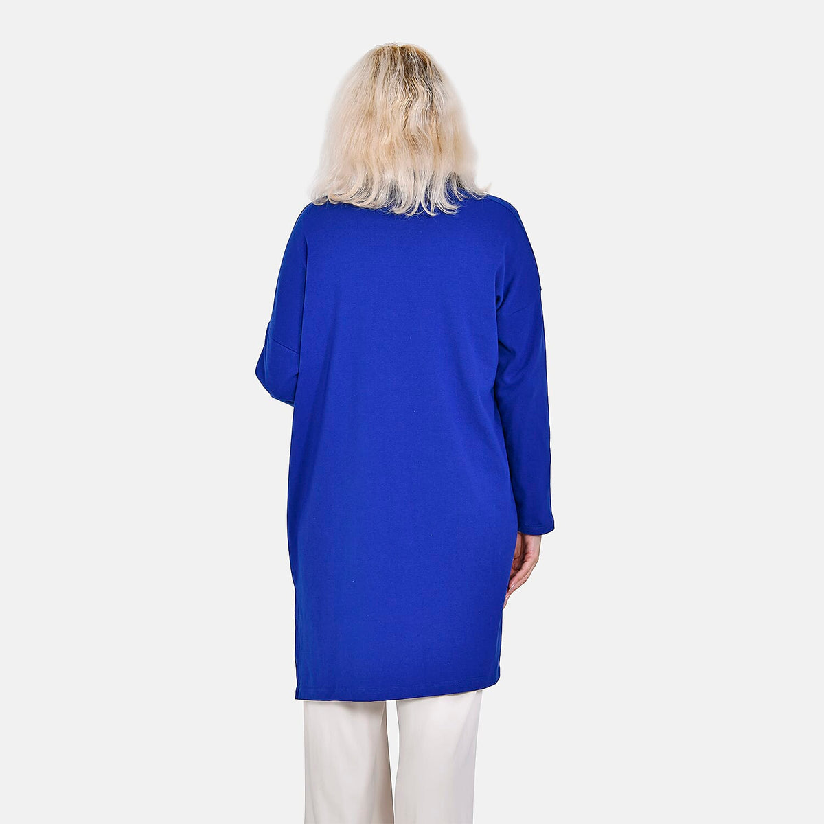 Tamsy Cotton Blend Jersey Cardigan (One Size, 8-20) - Cobalt 7724308 2