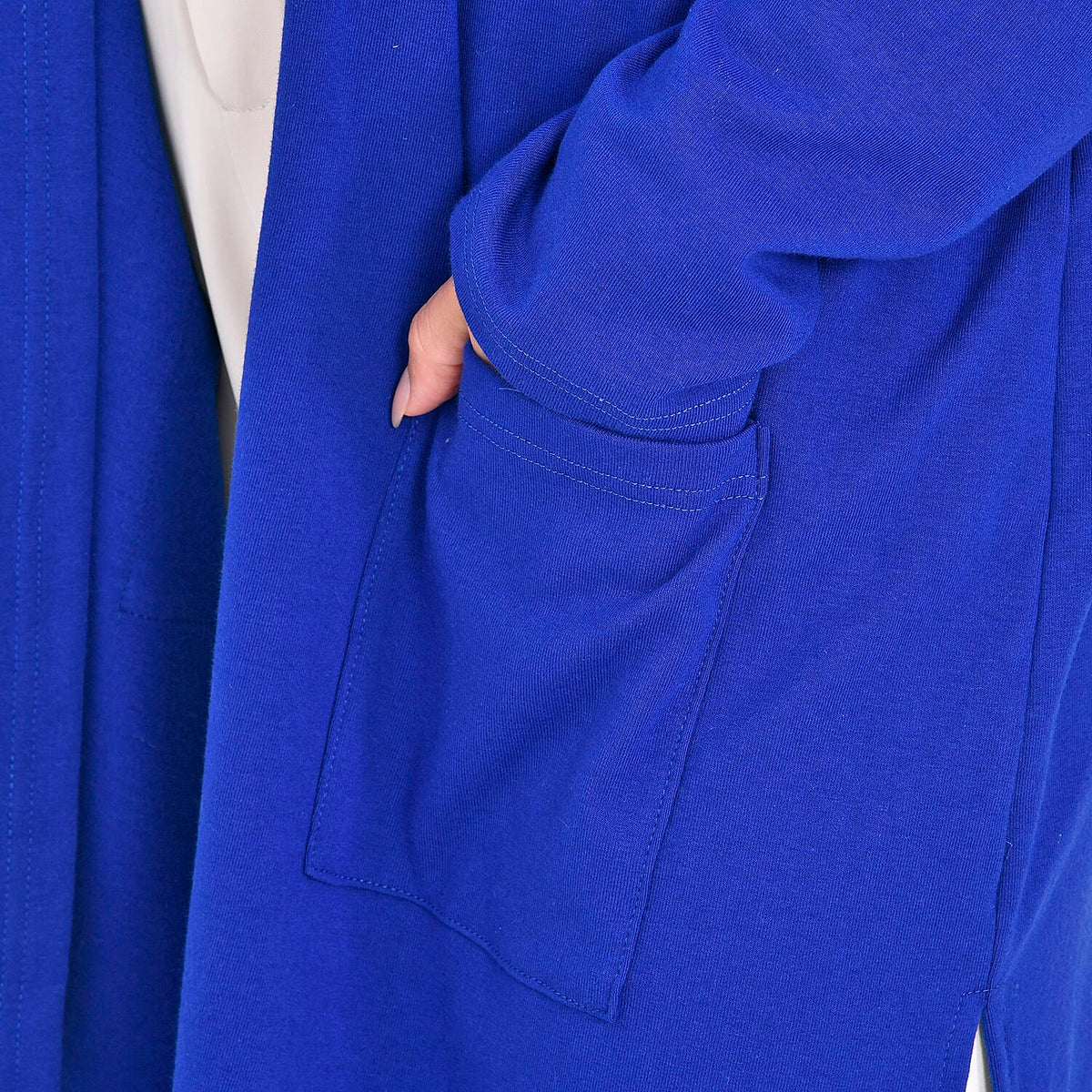 Tamsy Cotton Blend Jersey Cardigan (One Size, 8-20) - Cobalt 7724308 5