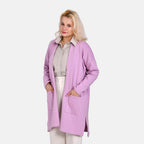 Tamsy 60% Cotton Blend Jersey Cardigan (One Size, 8-20) - Lilac