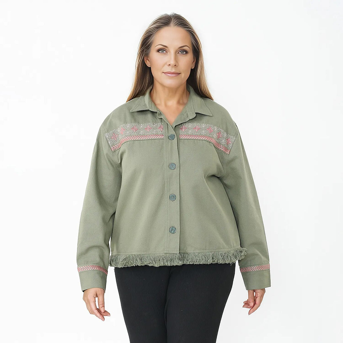 Tamsy Pure Cotton Embroidered Jacket 7666297 0