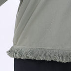 Tamsy 100% Cotton Embroidered Jacket (Size L,16-18) - Moss Green