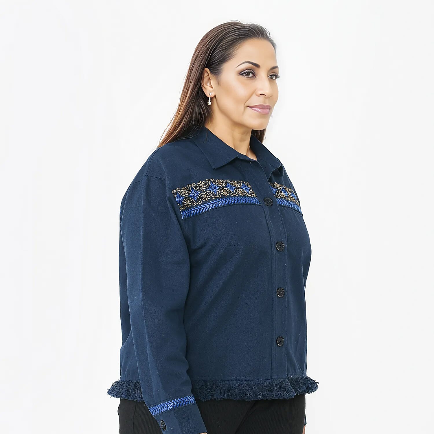 Tamsy Pure Cotton Embroidered Jacket 7666280 3