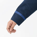 Tamsy 100% Cotton Embroidered Jacket (Size L,16-18) - Navy