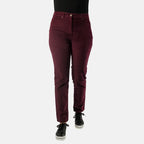 Tamsy Cotton Straight Leg Cord Trouser (Size 14 R) - Berry