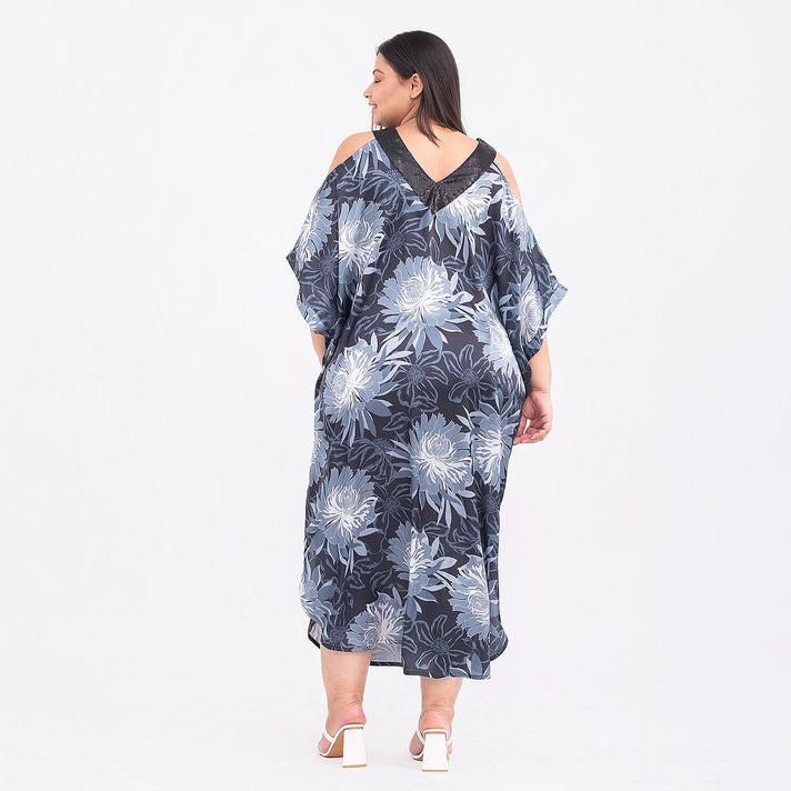 TAMSY Cold Shoulder V-Neck Floral Kaftan 7140922 2