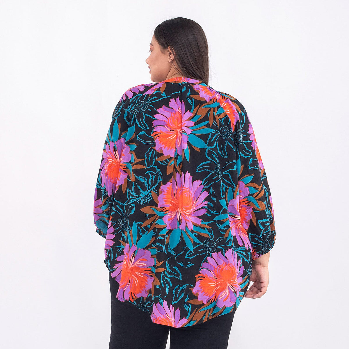 Tamsy Exclusive Print Top - Purple and Black 7141014 2