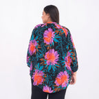 TAMSY Exclusive Floral Pattern Top (One Size, 8-18) - Black and Multi