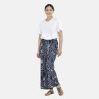 TAMSY Jersey Stretchable Trousers in Geo Print (One Size 8-18) - Navy