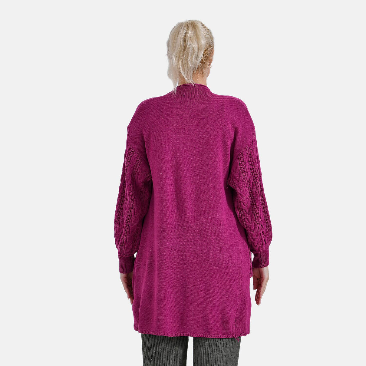 Tamsy Mid-Neck Long Knitted Cardigan 7857732 2