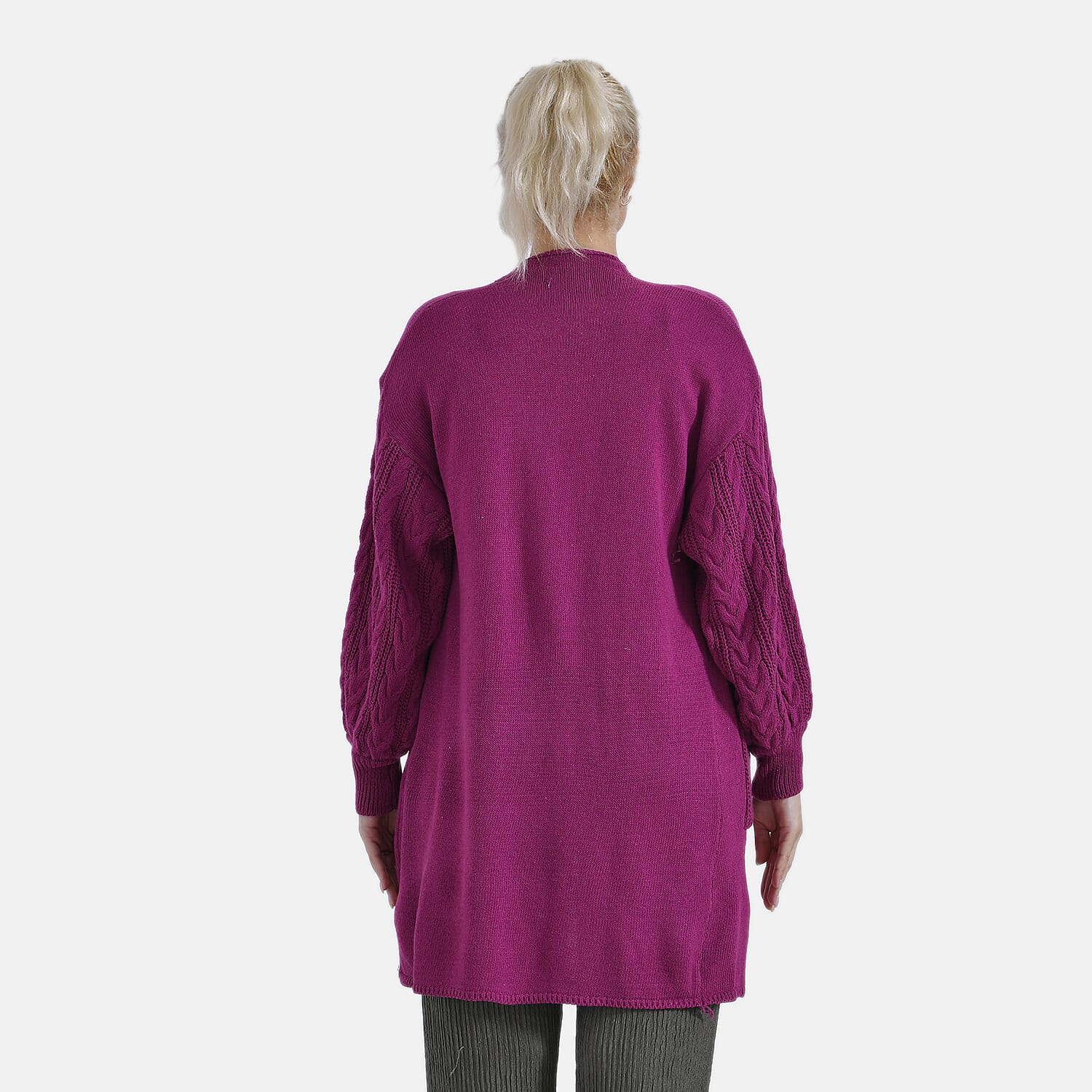 Tamsy Mid-Neck Long Knitted Cardigan 7857732 2