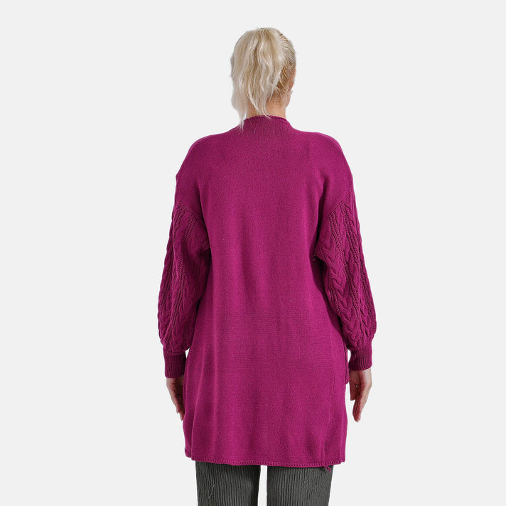 Tamsy Mid-Neck Long Knitted Cardigan 7857732 2