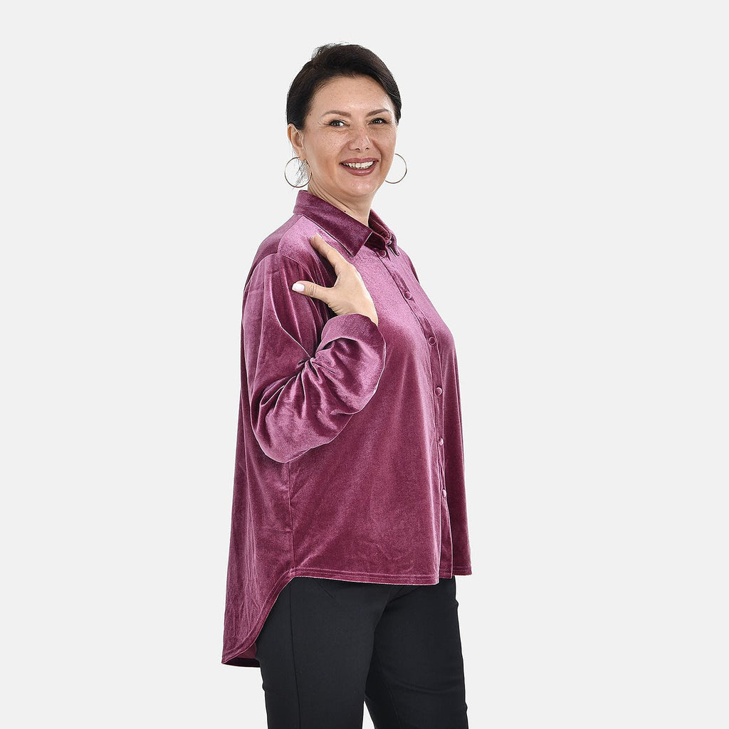First Time Launch - Classic Purple Velour Shirt (Size XL, 20 - 22)