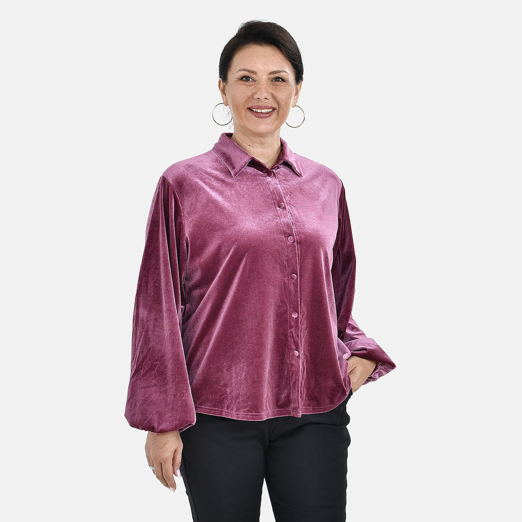 First Time Launch - Classic Purple Velour Shirt (Size XL, 20 - 22)