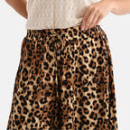 Tamsy Womens Viscose Leopard Print Elastic Waist Wide Leg Palazzo (One Size 8-18) - Brown