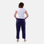 TAMSY Tapered Leg Drawstring Trouser (Size L,16-18) - Navy