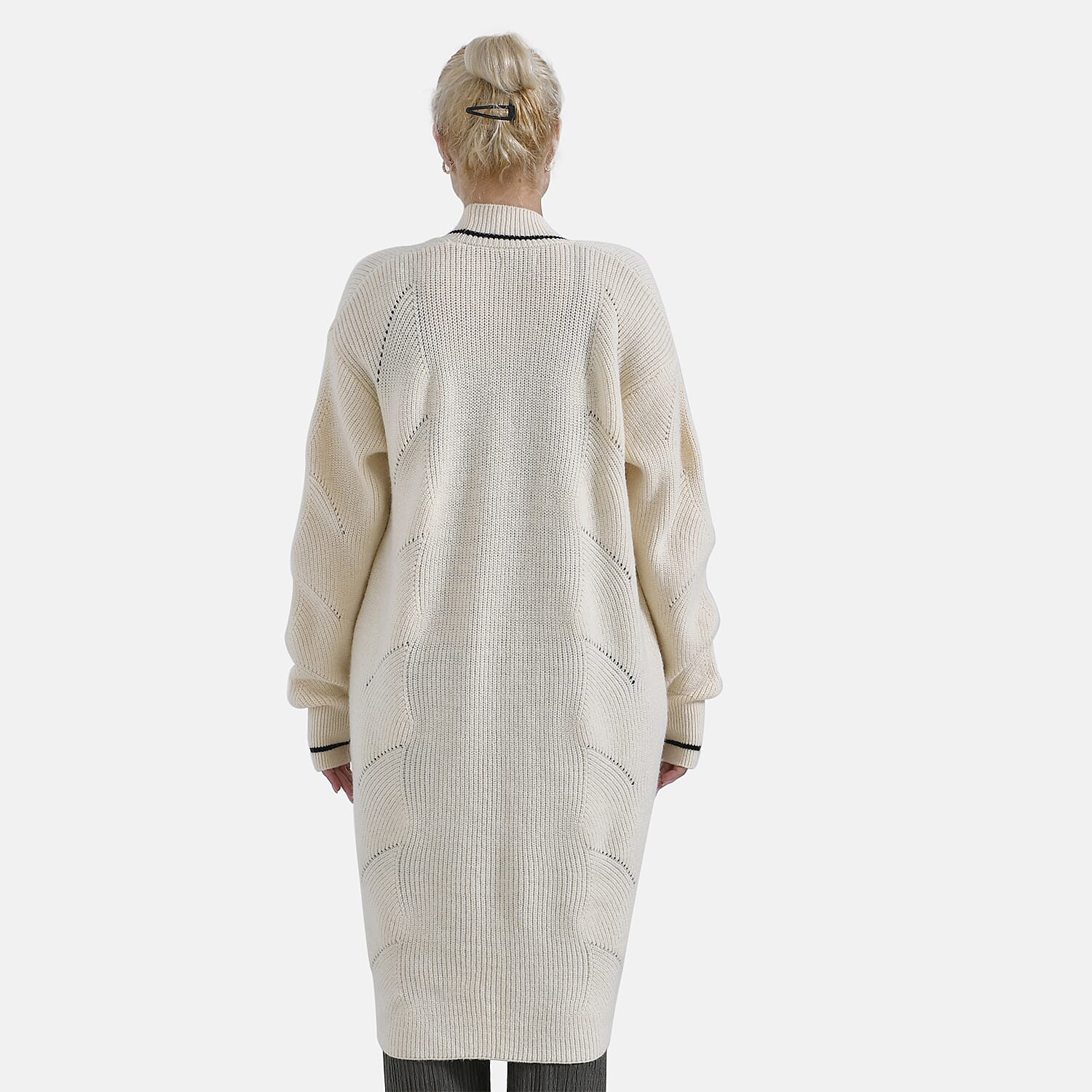 Tamsy Knitted Long Cardigan (Size 96x58cm) - Buttermilk Color 7854729 2