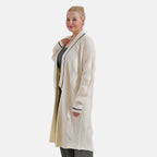 Tamsy Knitted Long Cardigan (Size 96x58cm) - Buttermilk Color