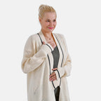 Tamsy Knitted Long Cardigan (Size 96x58cm) - Buttermilk Color