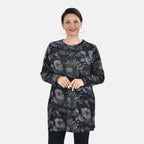Tamsy Long Sleeves and Round Neckline Jersey Top (One Size) - Blue - Yellow