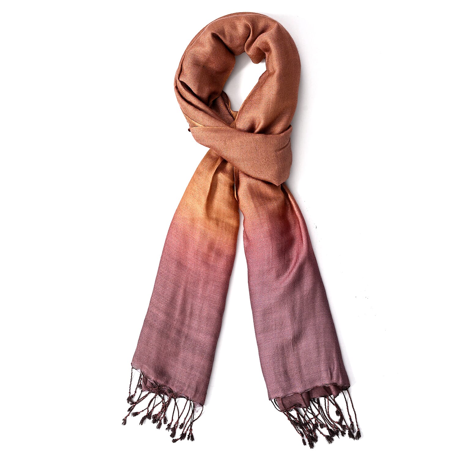 Tamsy Dual Shade Ombre Stole (Size 210 x 70 cm) - Copper &amp; Dark Purple 8247621 14