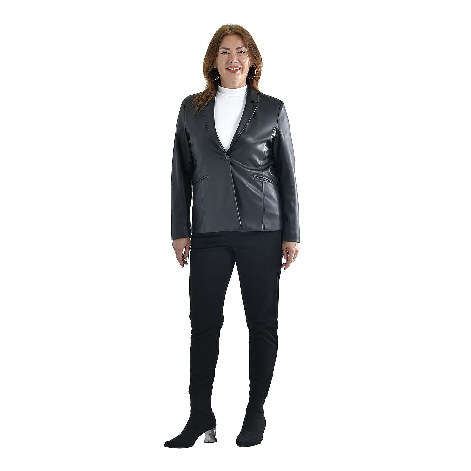 Tamsy PU faux Leather Blazer 3889687 0