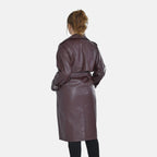 Tamsy Long Solid Coat with 2 Pockets (Size M) - Dark Coffee