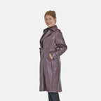 Tamsy Long Solid Coat with 2 Pockets (Size M) - Dark Coffee