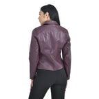Tamsy Zipper Collar Jacket (Size L) - Burgundy