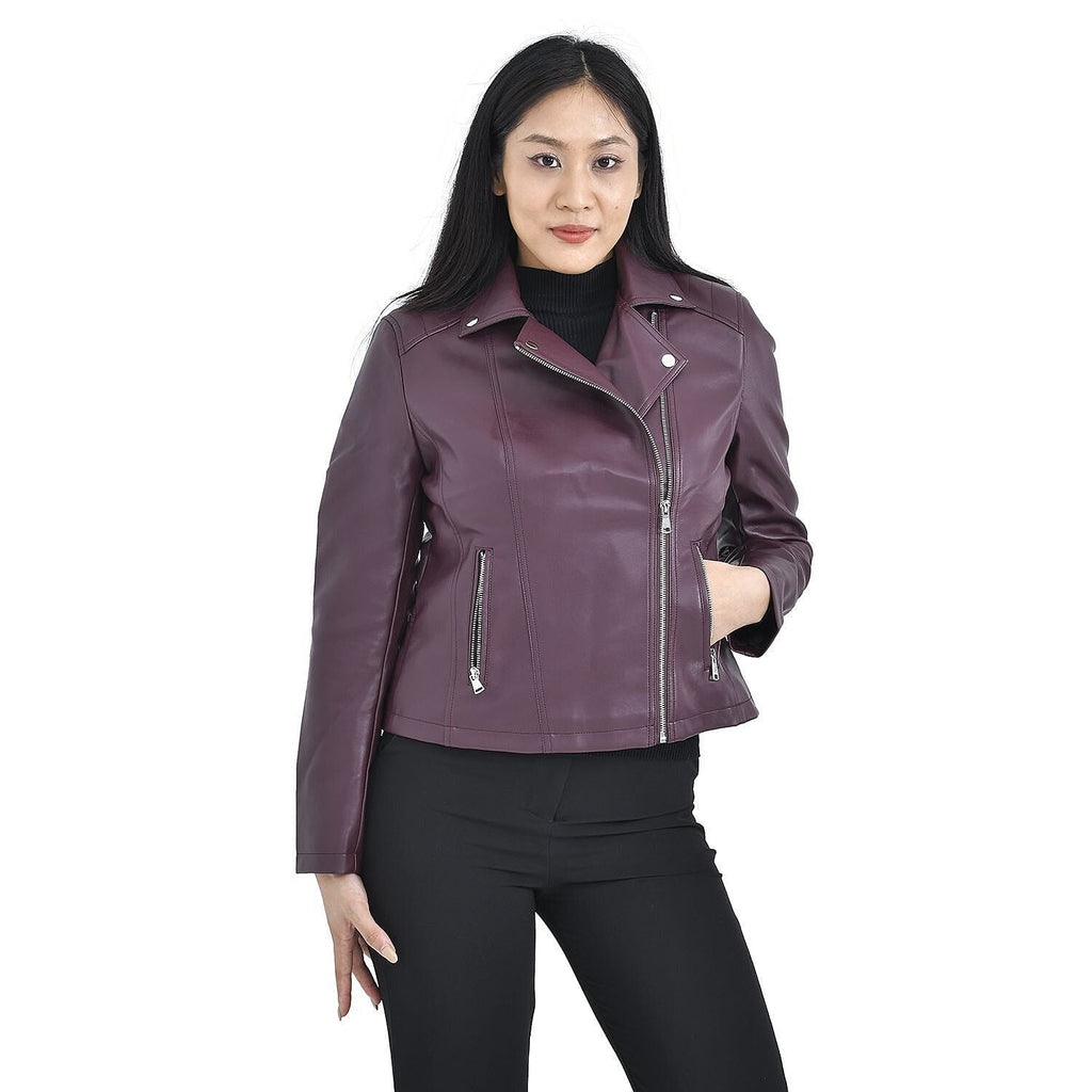 Tamsy Zipper Collar Jacket (Size L) - Burgundy