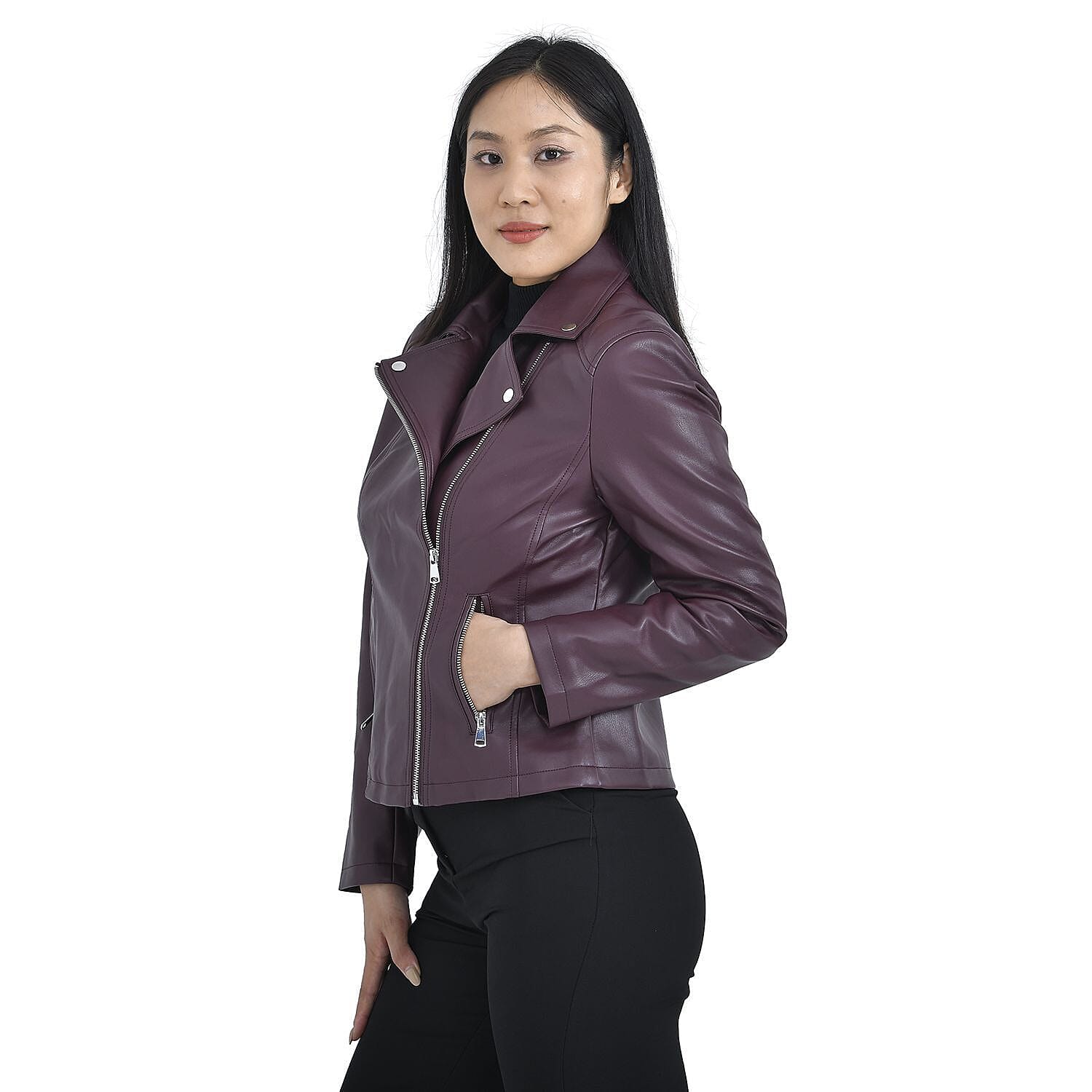 TAMSY Zipper Collar Jacket  - Burgundy 3888800 3