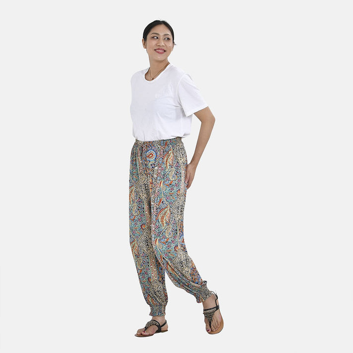Tamsy Paisley Print Trousers With Elasticated Waist 7326669 1