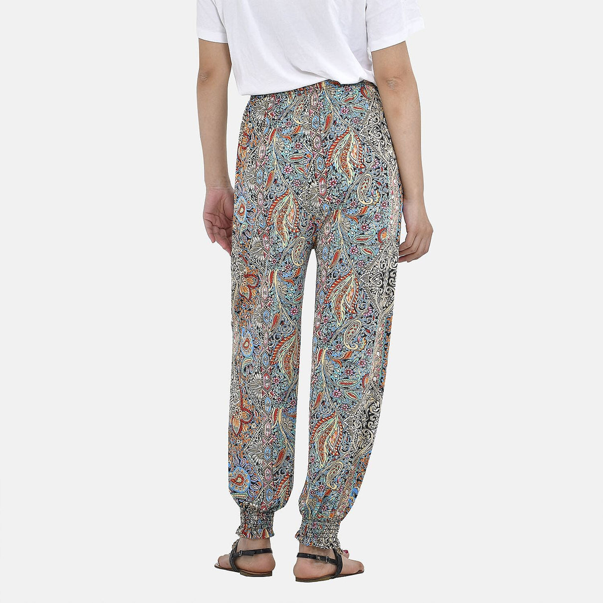 Tamsy Paisley Print Trousers With Elasticated Waist 7326669 1
