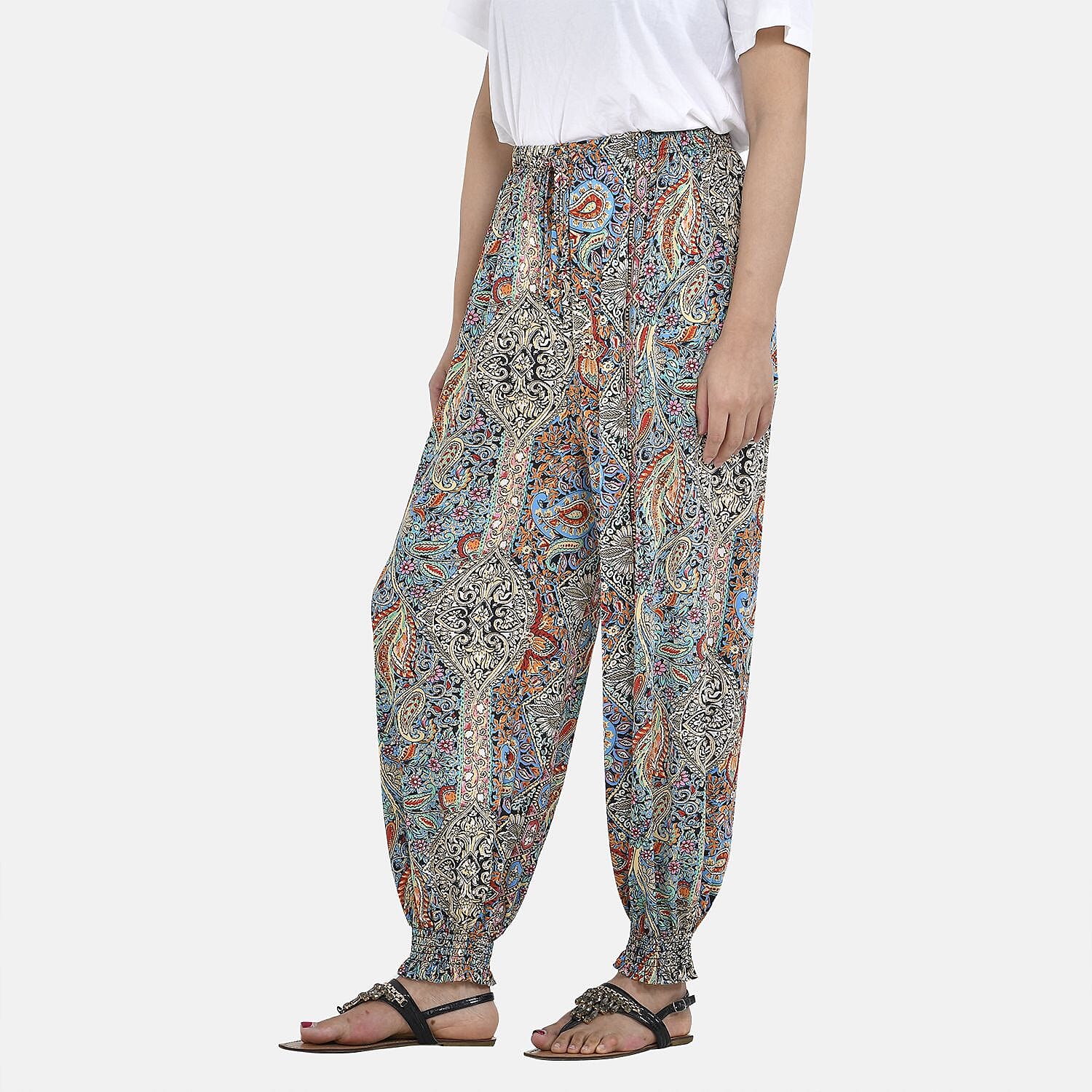 Tamsy Paisley Print Trousers With Elasticated Waist 7326669 2