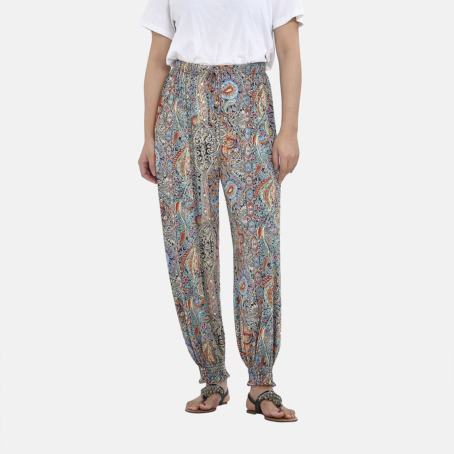Tamsy Paisley Print Trousers With Elasticated Waist 7326669 3