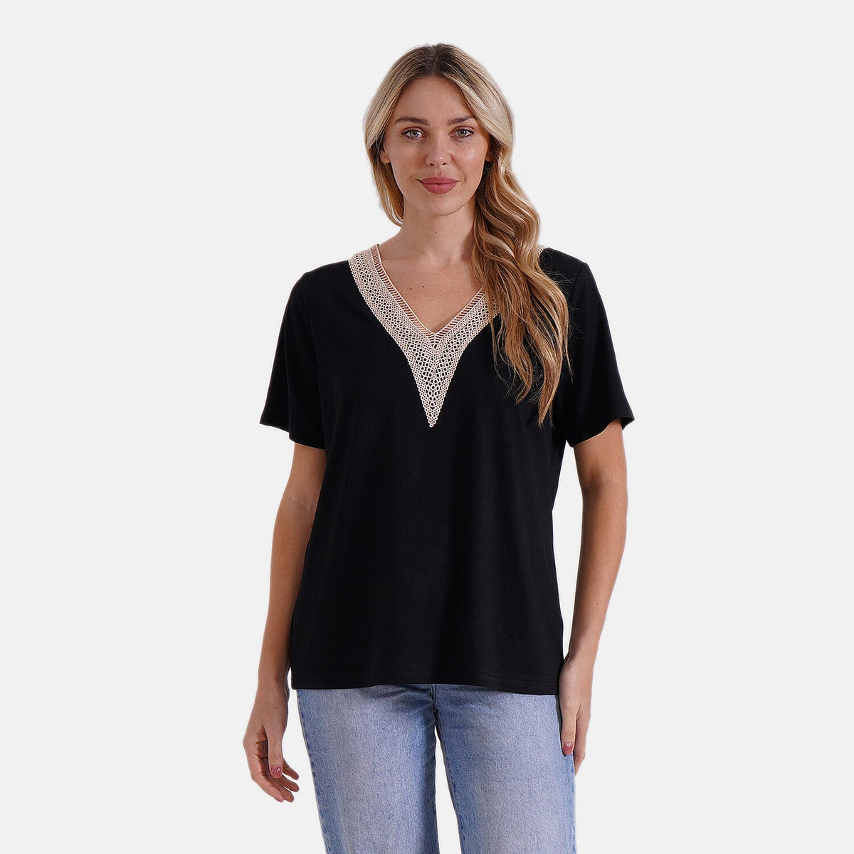 Tamsy Women's V-Neck Elegant Lace Blouse V32566158 0
