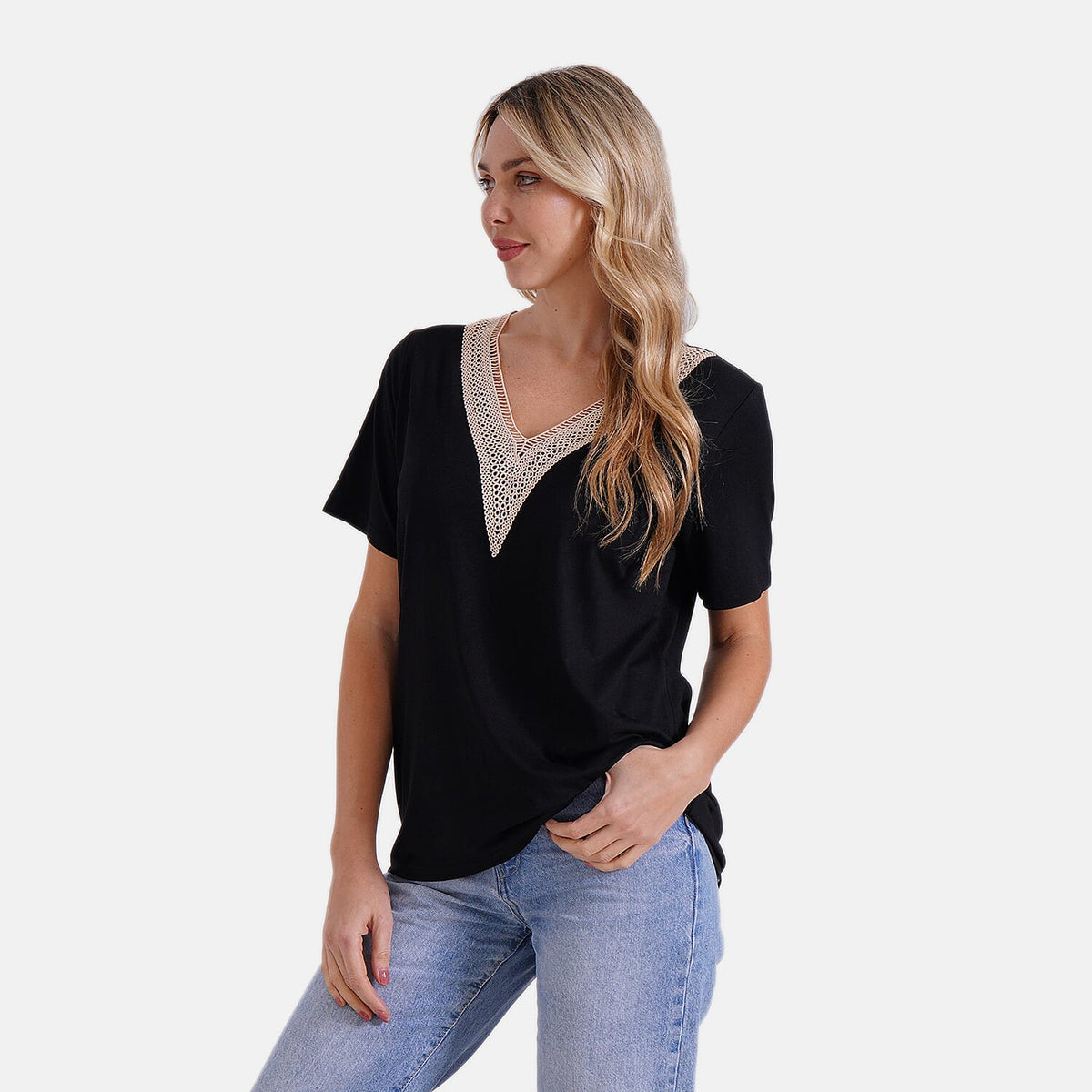 Tamsy Women's V-Neck Elegant Lace Blouse V32566158 3