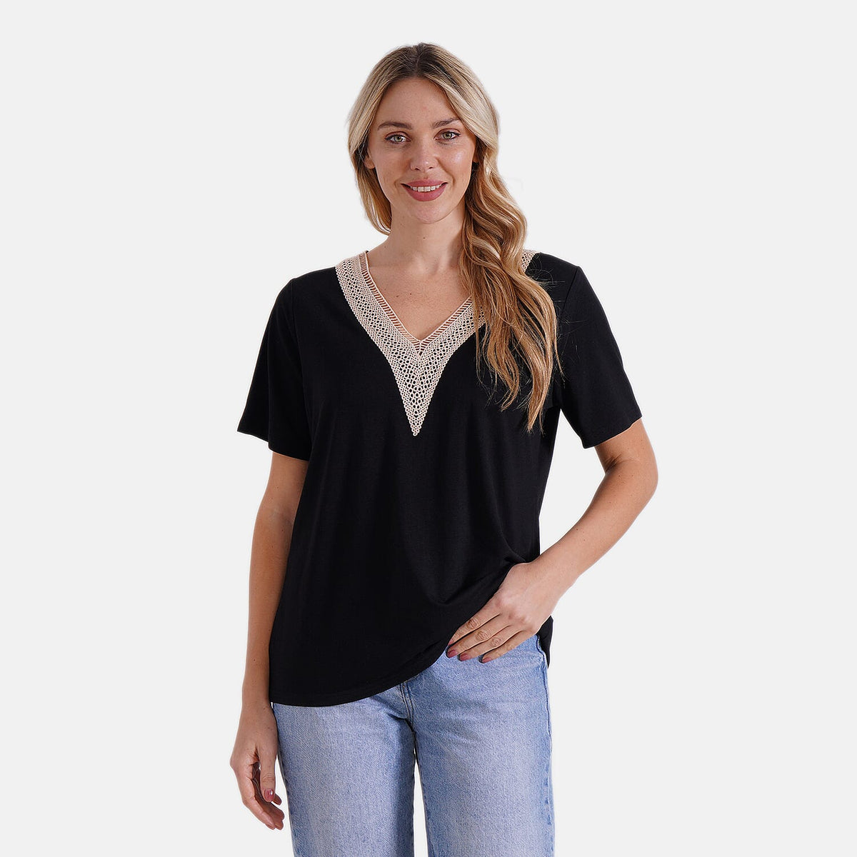 Tamsy Women's V-Neck Elegant Lace Blouse V32566158 4