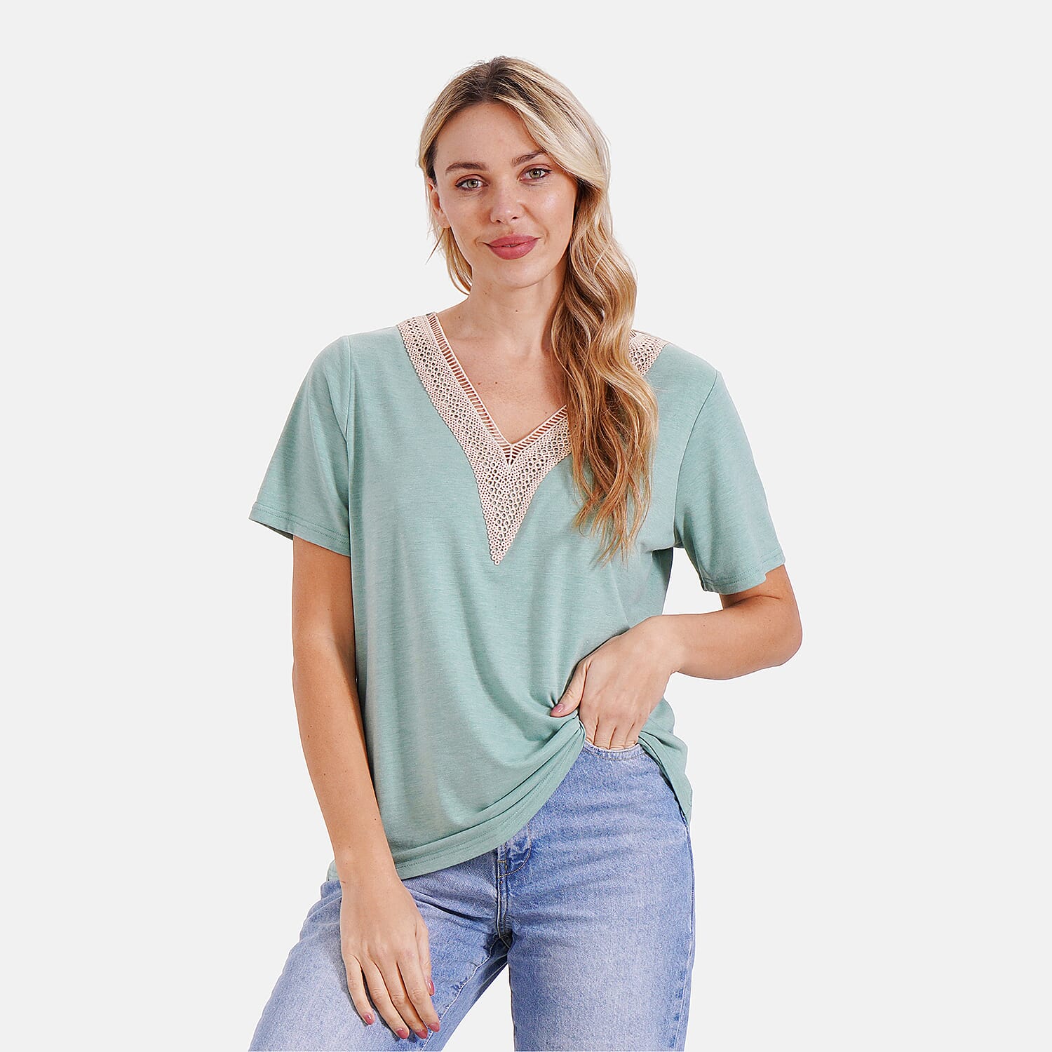 Tamsy Women's V-Neck Elegant Lace Blouse V32530817 0