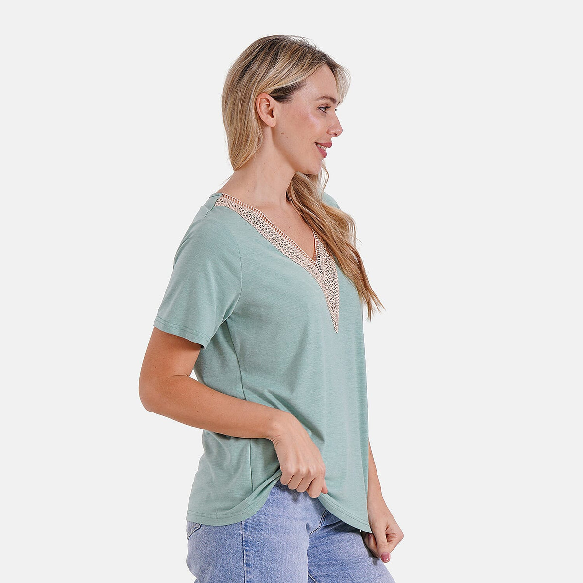 Tamsy Women's V-Neck Elegant Lace Blouse V32530817 3