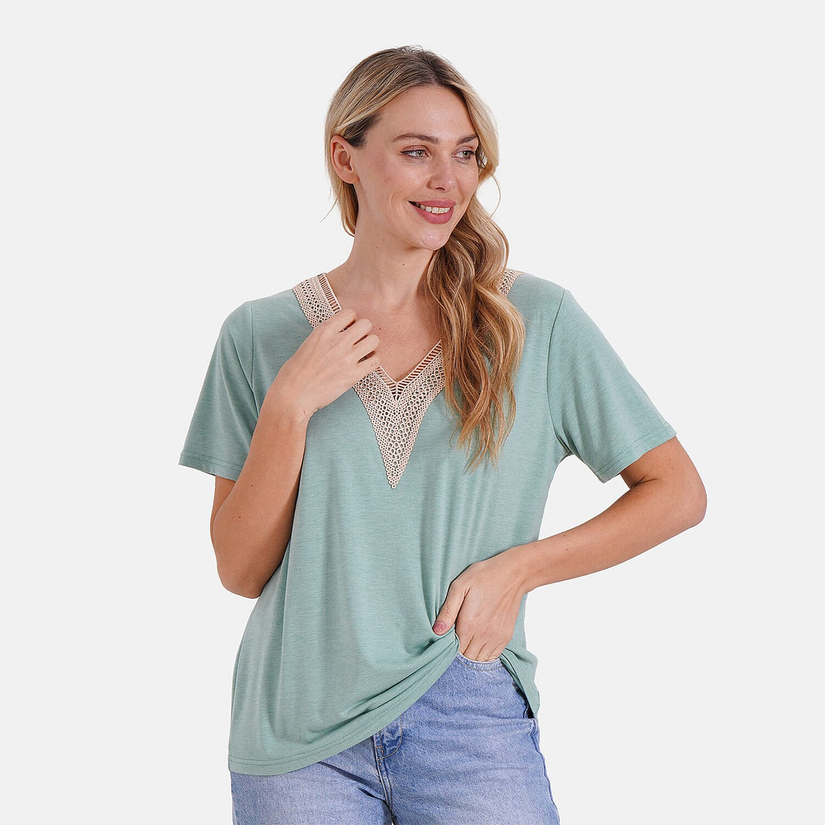 Tamsy Women's V-Neck Elegant Lace Blouse V32530817 4