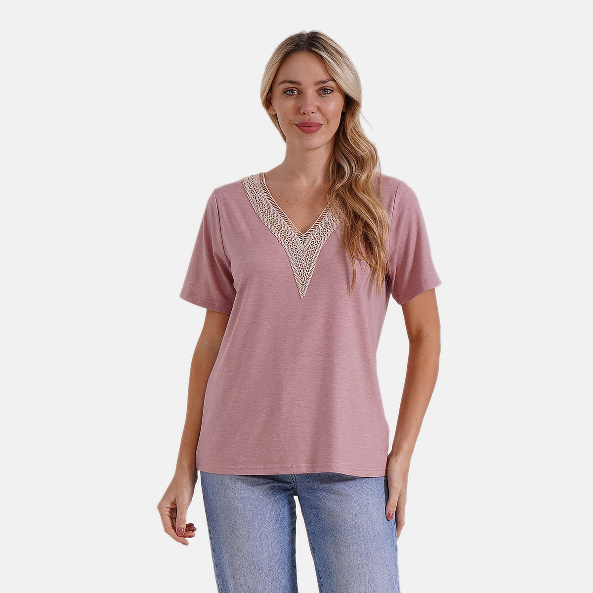 Tamsy Women's V-Neck Elegant Lace Blouse V32516853 0